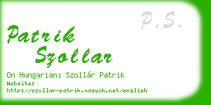 patrik szollar business card